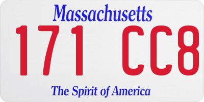 MA license plate 171CC8