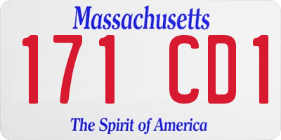 MA license plate 171CD1