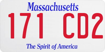 MA license plate 171CD2