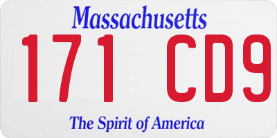MA license plate 171CD9
