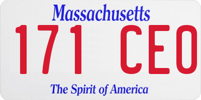 MA license plate 171CE0