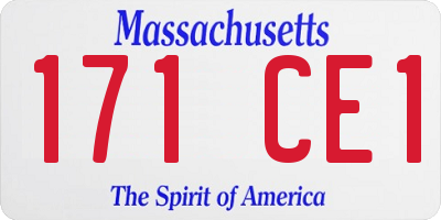 MA license plate 171CE1