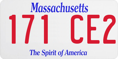 MA license plate 171CE2