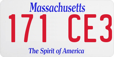 MA license plate 171CE3