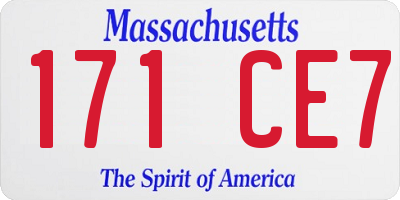 MA license plate 171CE7
