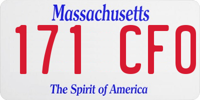 MA license plate 171CF0