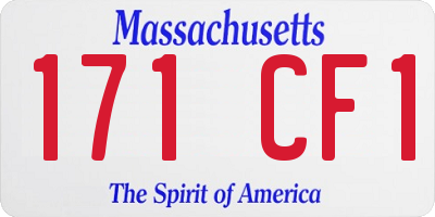 MA license plate 171CF1