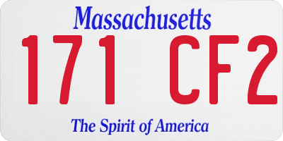 MA license plate 171CF2