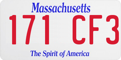 MA license plate 171CF3