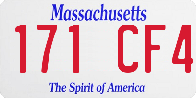 MA license plate 171CF4