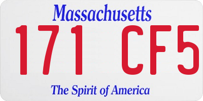 MA license plate 171CF5
