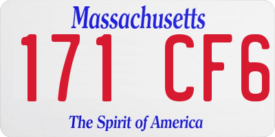 MA license plate 171CF6