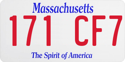 MA license plate 171CF7