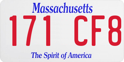 MA license plate 171CF8