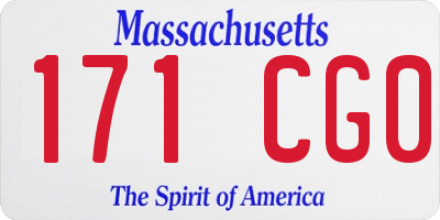 MA license plate 171CG0