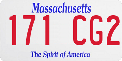 MA license plate 171CG2