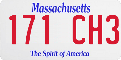 MA license plate 171CH3