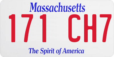 MA license plate 171CH7