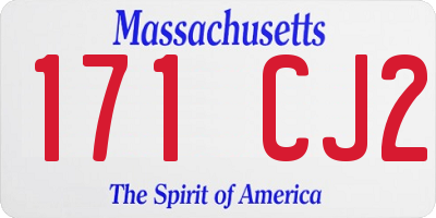 MA license plate 171CJ2