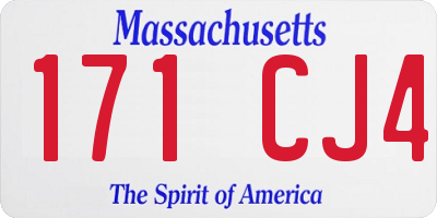 MA license plate 171CJ4