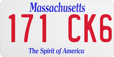 MA license plate 171CK6