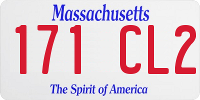 MA license plate 171CL2