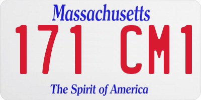 MA license plate 171CM1