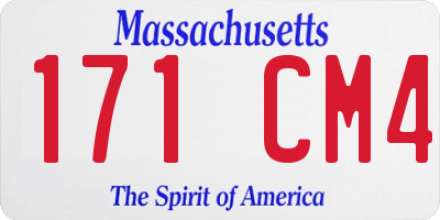 MA license plate 171CM4