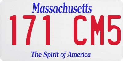 MA license plate 171CM5