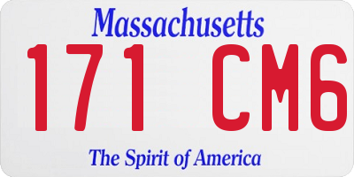 MA license plate 171CM6