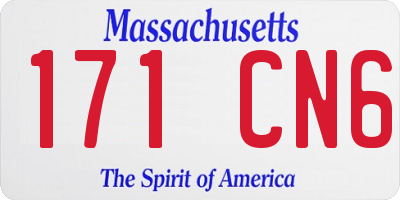 MA license plate 171CN6