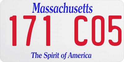MA license plate 171CO5