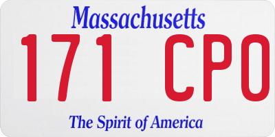 MA license plate 171CP0