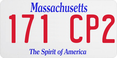 MA license plate 171CP2