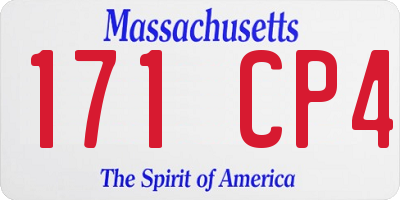 MA license plate 171CP4