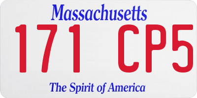 MA license plate 171CP5