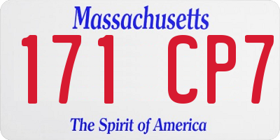 MA license plate 171CP7