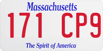 MA license plate 171CP9