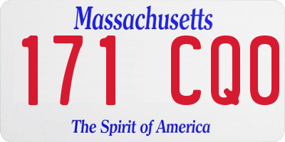 MA license plate 171CQ0