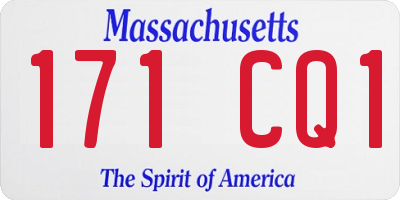 MA license plate 171CQ1