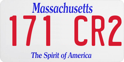 MA license plate 171CR2