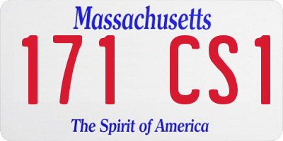 MA license plate 171CS1