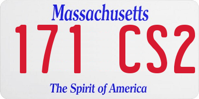 MA license plate 171CS2