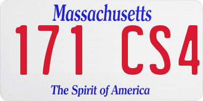MA license plate 171CS4
