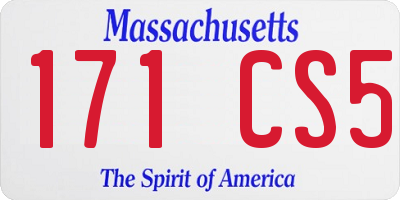 MA license plate 171CS5