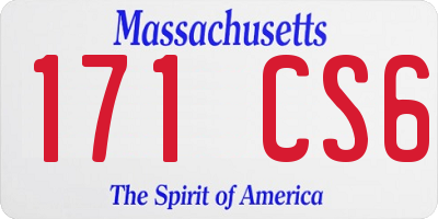 MA license plate 171CS6