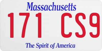 MA license plate 171CS9