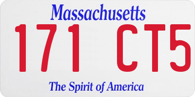 MA license plate 171CT5