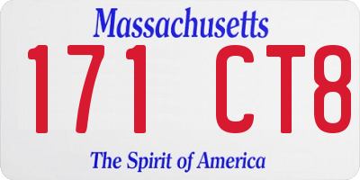 MA license plate 171CT8