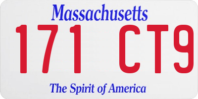 MA license plate 171CT9